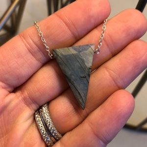 Beautiful labradorite triangle charm with chain